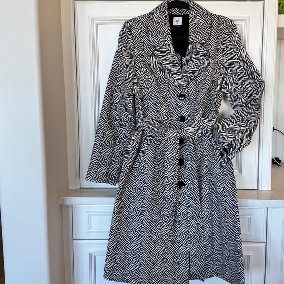 Black & White Zebra Print Trench Coat – Cabi, Medium - Picture 1 of 5